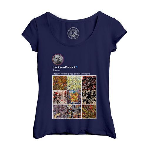 T-Shirt Femme Col Echancré Jackson Pollock Réseaux Sociaux Peinture... on Productcaster.