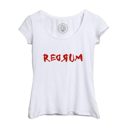 T-Shirt Femme Col Echancré Redrum Halloween Peur Murder Film Horreur on Productcaster.