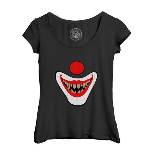 T-Shirt Femme Col Echancré Clown Diabolique Monstre Halloween Peur ... on Productcaster.