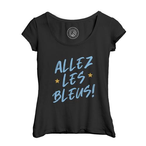 T-Shirt Femme Col Echancré Allez Les Bleus ! Sport Foot France Team... on Productcaster.