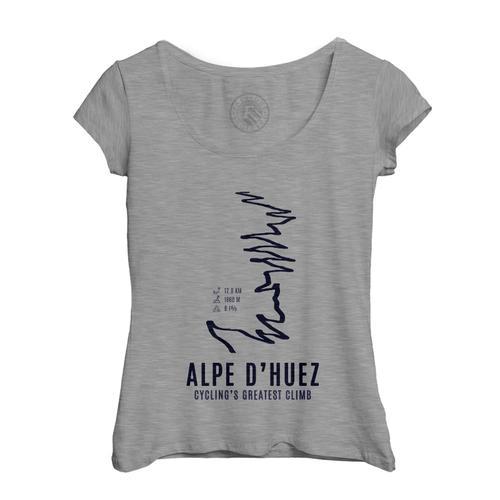 T-Shirt Femme Col Echancré Alpe D'huez Greatest Climb Vélo France M... on Productcaster.