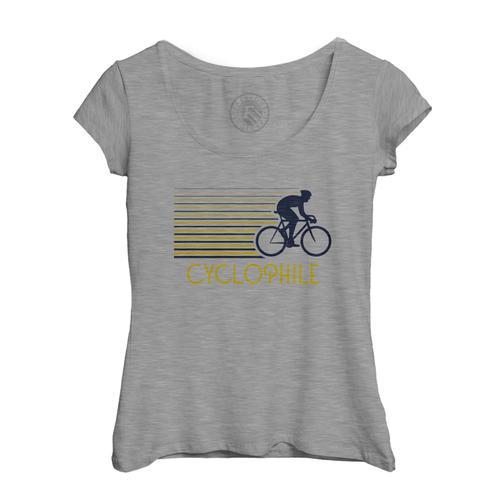 T-Shirt Femme Col Echancré Cyclophile Vélo France Cyclisme Tour Cou... on Productcaster.