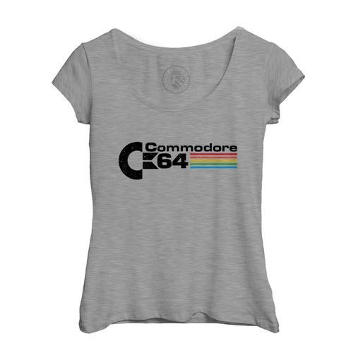 T-Shirt Femme Col Echancré Commodore 64 Jeux Vidéo Retro Gaming Vin... on Productcaster.