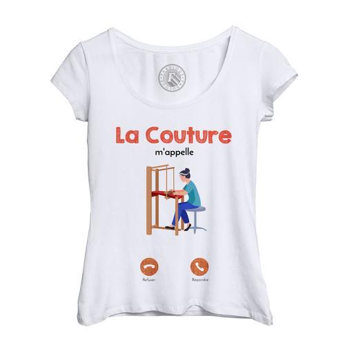 T-Shirt Femme Col Echancré La Couture M'appelle Mode Loisir Fashion on Productcaster.