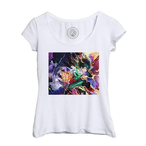 T-Shirt Femme Col Echancré Boku No Hero Academia Manga Anime on Productcaster.