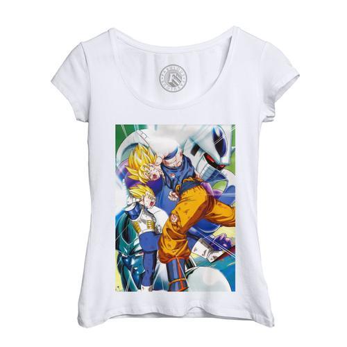 T-Shirt Femme Col Echancré Dragon Ball Z Cooler Fights Freezer Mang... on Productcaster.