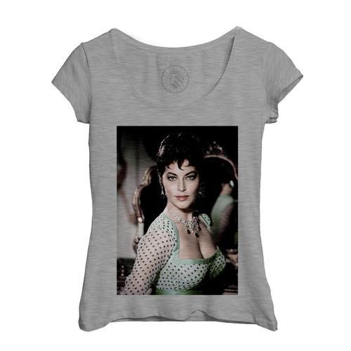 T-Shirt Femme Col Echancré Ava Gardner Actrice Photo De Star Célébr... on Productcaster.