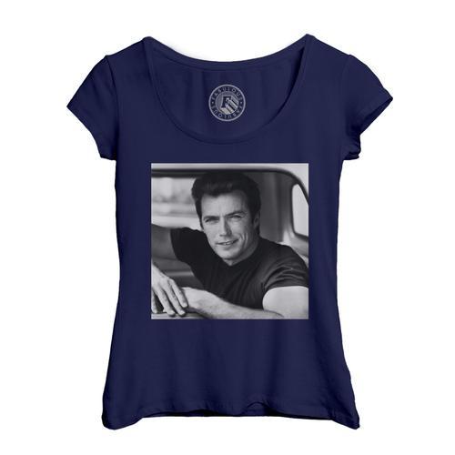 T-Shirt Femme Col Echancré Clint Eastwood Acteur Photo De Star Célé... on Productcaster.