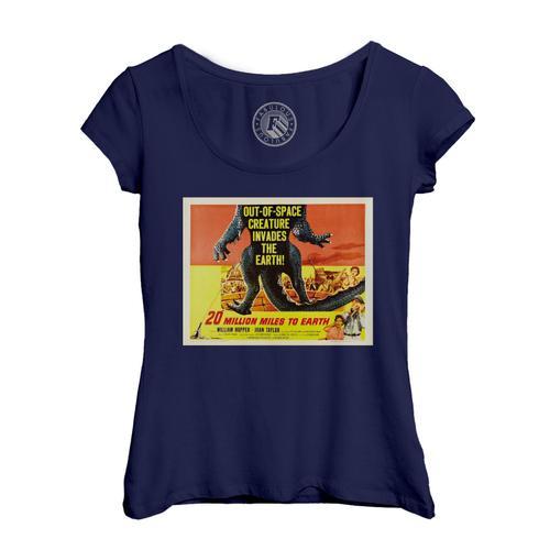 T-Shirt Femme Col Echancré 20 Million Miles To Earth Vieille Affich... on Productcaster.