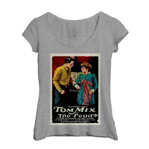 T-Shirt Femme Col Echancré The Feud Tom Mix Vieille Affiche Anglais... on Productcaster.