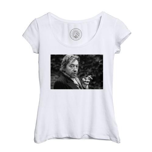 T-Shirt Femme Col Echancré Serge Gainsbourg Chanteur Photo De Star ... on Productcaster.