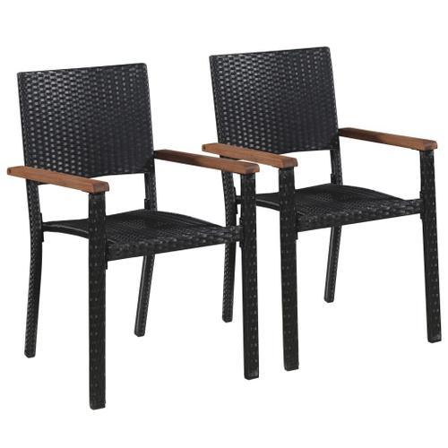 Vidaxl Chaise D'extérieur 2 Pcs Résine Tressée Noir on Productcaster.