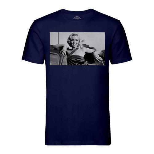 T-Shirt Homme Col Rond Marilyn Monroe Voiture Photo Vintage on Productcaster.