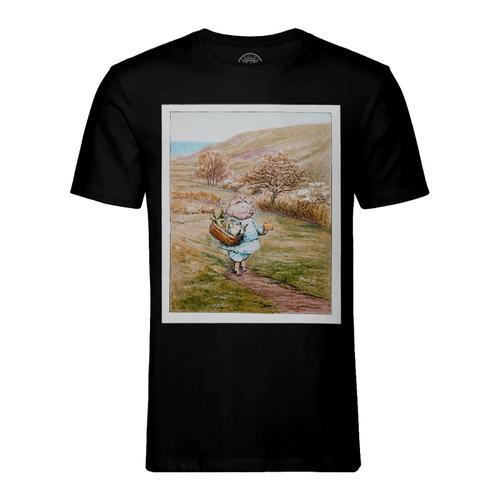 T-Shirt Homme Col Rond Petite Cochon Illustration Enfant Beatrice P... on Productcaster.