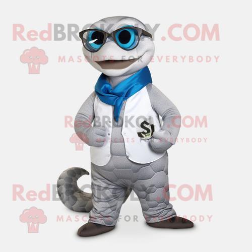 Costume De Mascotte Redbrokoly De Serpent Argenté Personnage Habill... on Productcaster.