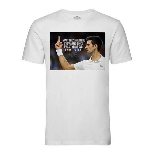 T-Shirt Homme Col Rond Novak Djokovic Tennis Superstar Citation Ins... on Productcaster.