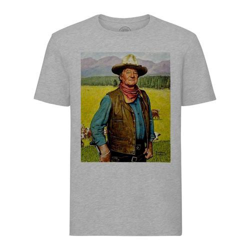 T-Shirt Homme Col Rond John Wayne Peinture Par Norman Rockwell Cowb... on Productcaster.