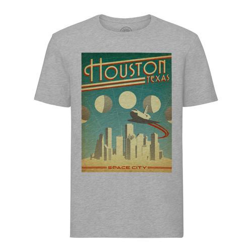 T-Shirt Homme Col Rond Houston Texas Affiche Poster Vintage Voyage ... on Productcaster.