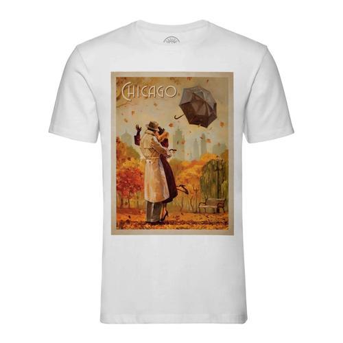 T-Shirt Homme Col Rond Chicago Usa Affiche Poster Vintage Tourisme ... on Productcaster.