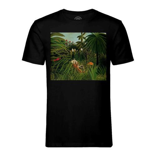 T-Shirt Homme Col Rond Jaguar Attaque Un Cheval Henri Rousseau Pein... on Productcaster.