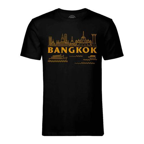 T-Shirt Homme Col Rond Bangkok Minimalist Voyage Thaïlande Tourisme on Productcaster.