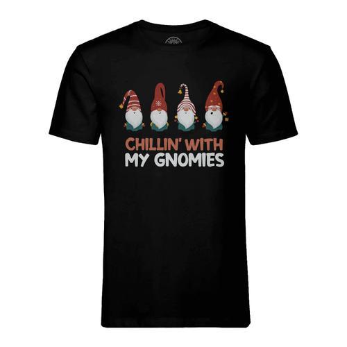 T-Shirt Homme Col Rond Chillin With My Gnomies Noel Hiver Cadeau Pè... on Productcaster.