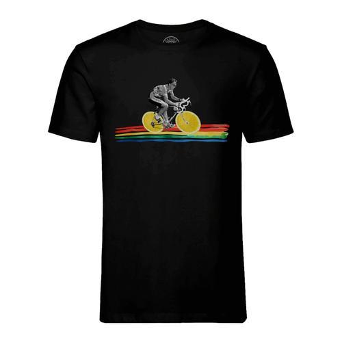 T-Shirt Homme Col Rond Cycliste Arc-En-Ciel Collage Art Surréalisme... on Productcaster.