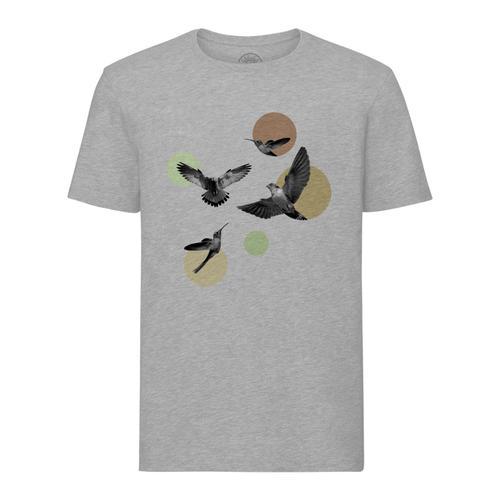 T-Shirt Homme Col Rond L'envol Des Oiseaux Collage Art Surréalisme on Productcaster.