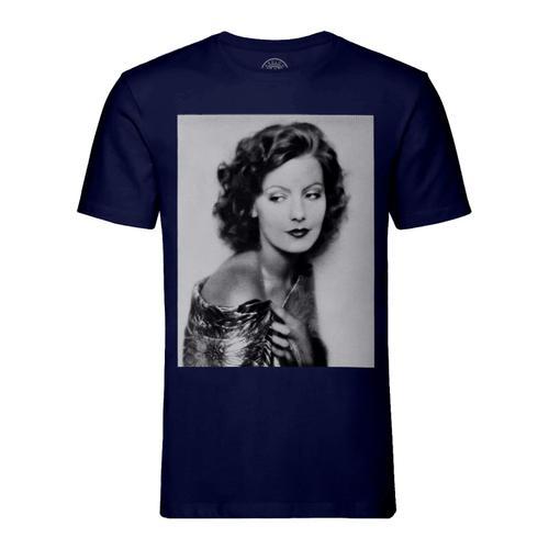 T-Shirt Homme Col Rond Greta Garbo Ivory Black Actrice Photo De Sta... on Productcaster.