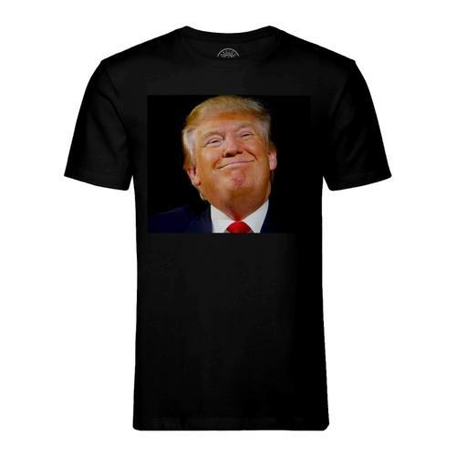 T-Shirt Homme Col Rond Donald Trump Est Content Usa President on Productcaster.