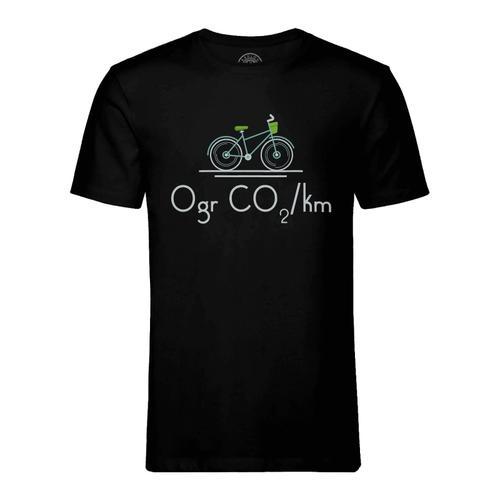 T-Shirt Homme Col Rond 0gr Co2/Km Vélo Vert Écologie Environnement ... on Productcaster.