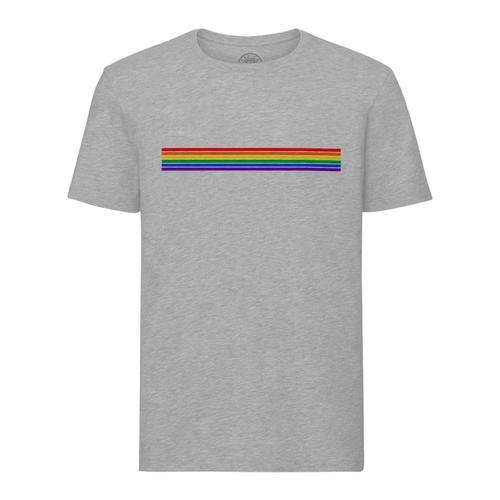 T-Shirt Homme Col Rond Arc En Ciel Lgbtq+ Gay Lesbien Pride on Productcaster.