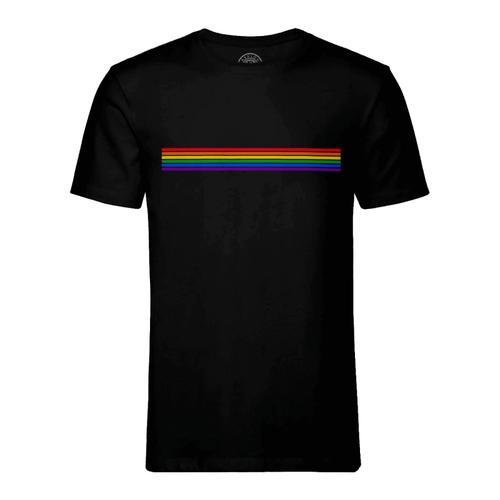 T-Shirt Homme Col Rond Arc En Ciel Lgbtq+ Gay Lesbien Pride on Productcaster.