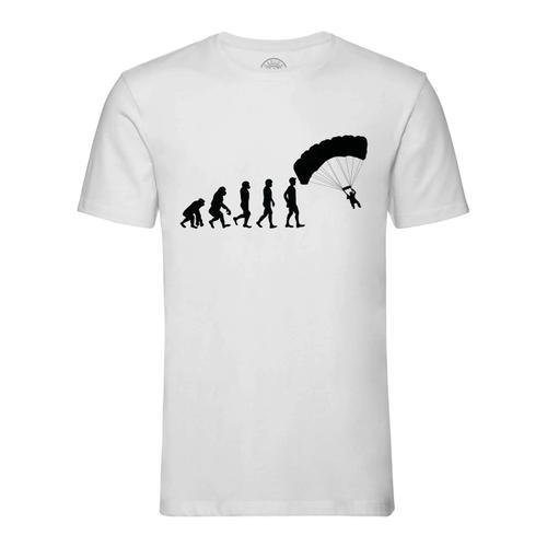 T-Shirt Homme Col Rond Evolution Parapente Sport Athlète Parachute on Productcaster.