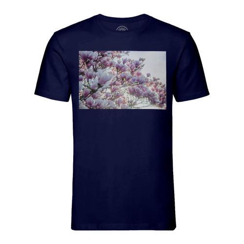 T-Shirt Homme Col Rond Fleurs De Cerisier Printemps Contre-Jour 1 on Productcaster.