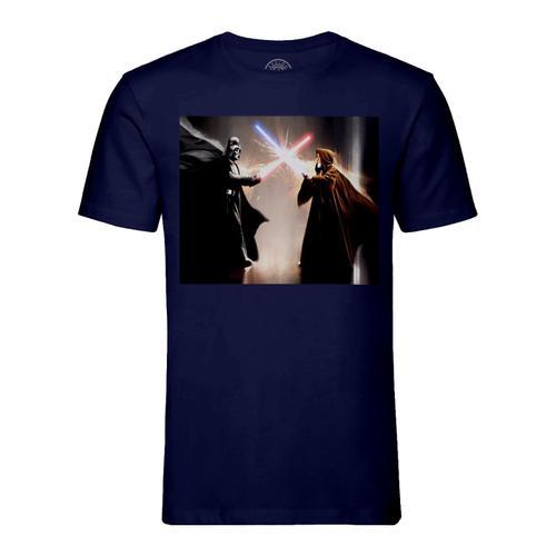 T-Shirt Homme Col Rond Dark Vador Contre Obiwan Kenobi on Productcaster.