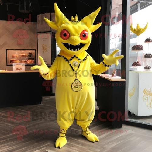 Personnage De Costume De Mascotte Redbrokoly De Diable Jaune Citron... on Productcaster.