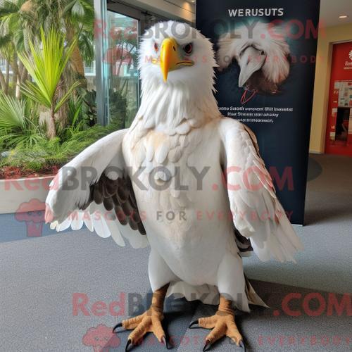 Costume Mascotte Redbrokoly D Aigle De Haast Blanc Personnage Habil... on Productcaster.