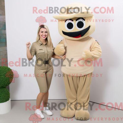 Costume Mascotte Redbrokoly De Marine Recon Beige Habillé Avec Une ... on Productcaster.