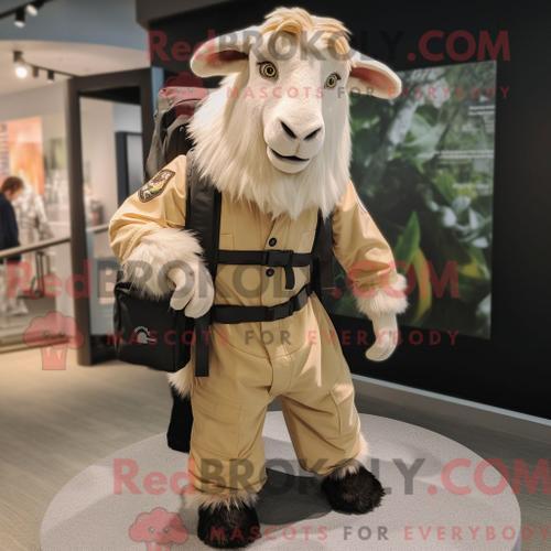 Mascotte Redbrokoly De Personnage De Chèvre Boer Beige Habillé Avec... on Productcaster.