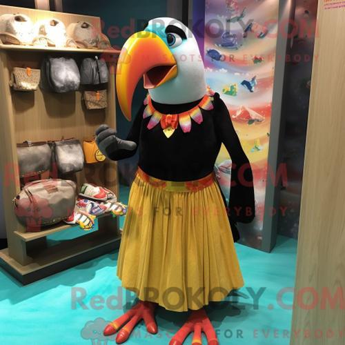 Costume De Mascotte Redbrokoly De Toucan Habillé D Une Jupe Portefe... on Productcaster.