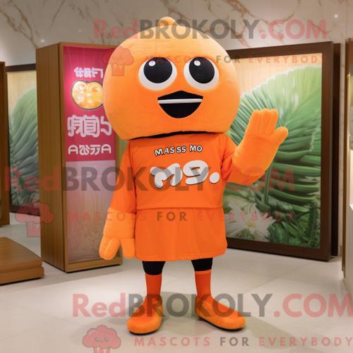 Costume De Mascotte Redbrokoly De Soupe Miso Orange Habillé D Un Ra... on Productcaster.