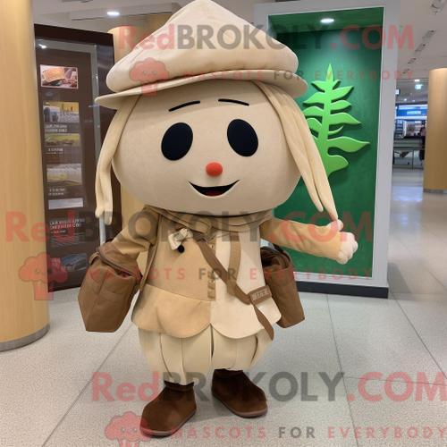 Personnage De Costume De Mascotte Redbrokoly De Navet Beige Habillé... on Productcaster.