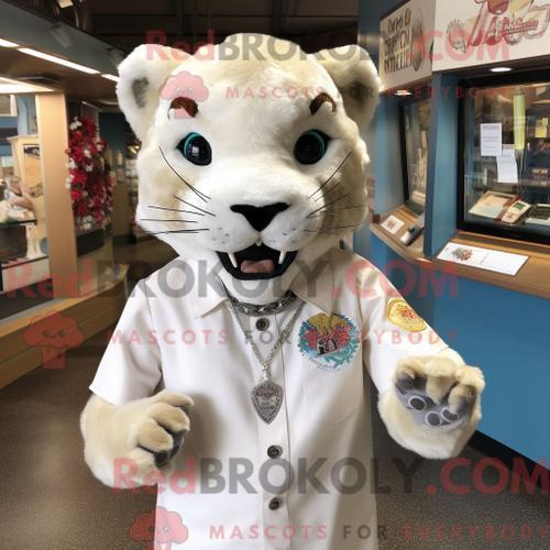 Costume De Mascotte Redbrokoly De Lion Des Montagnes Blanches Habil... on Productcaster.