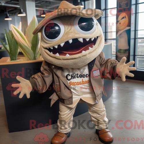 Costume De Mascotte Redbrokoly De Tan Ceviche Habillé D Une Veste E... on Productcaster.