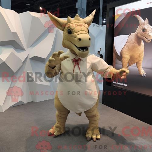 Costume Mascotte Redbrokoly De Triceratops Beige Personnage Habillé... on Productcaster.