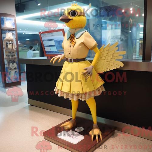 Costume De Mascotte Redbrokoly De Pigeon Voyageur Jaune Citron Habi... on Productcaster.