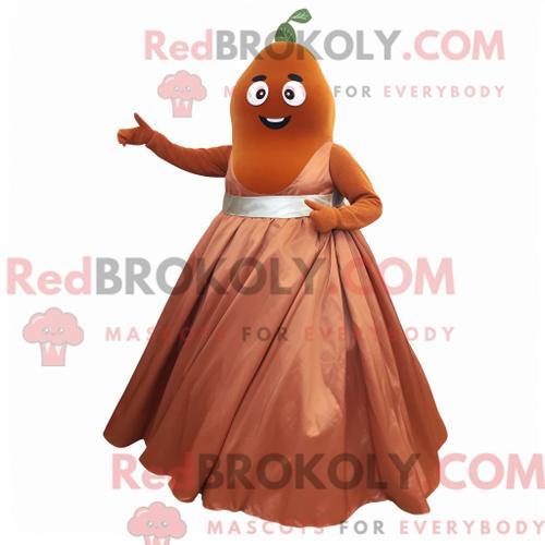 Costume De Mascotte Redbrokoly De Poire Rouille Habillé D Une Robe ... on Productcaster.