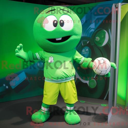 Personnage Mascotte Redbrokoly D Un Ballon De Volley Vert Habillé D... on Productcaster.