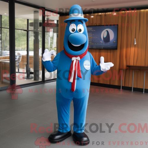 Costume De Mascotte Redbrokoly De Hot Dog Bleu Personnage Habillé A... on Productcaster.